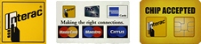 Interac, Credit Cards, Chip Accepted